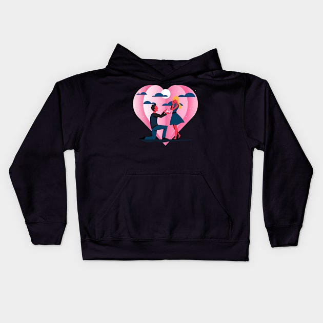 Will you marry me my love Kids Hoodie by aodcart